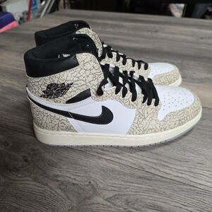 Size 11 Nike Air Jordan 1 Retro OG High White Cement Light Use No Box